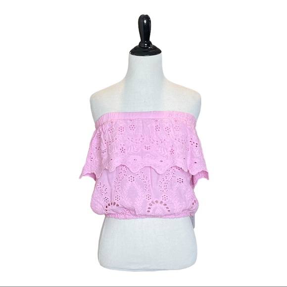 YOUNG FABULOUS AND BROKE EYELET STRAPLESS TUBE TOP **NEW** - Picture 6 of 8